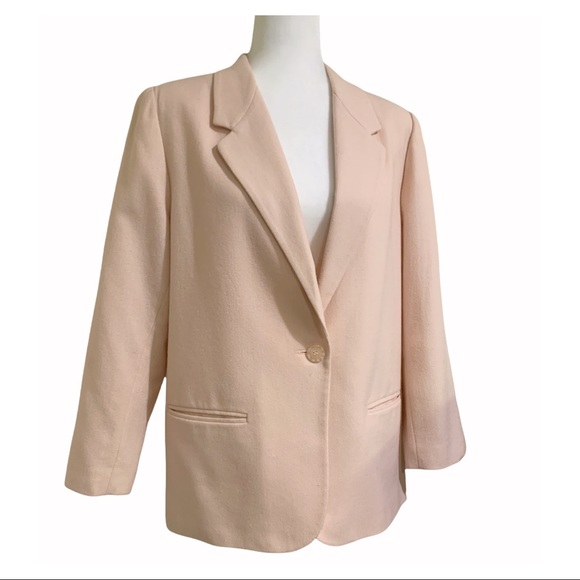 Sag Harbor Blazer Vintage Coat Rose Color Oversized Blazer Wool Blend Size 14P - Picture 4 of 12
